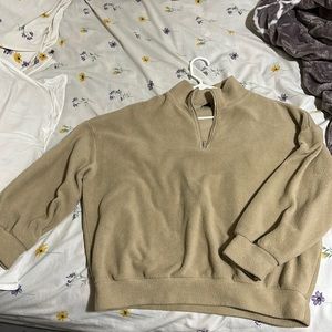 beige 3/4th zip up